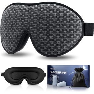 3D Deep Contoured Eye Mask, Blocking Lights, Soft Breathable, Adjustable Strap
